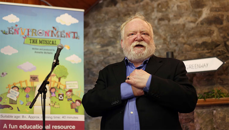 Frank McGuinness launching Environment the Musical